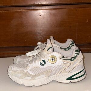 Adidas White with Green Zebra Print Sneaker